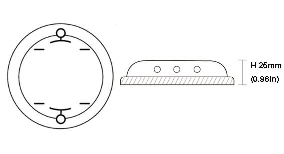 solar road stud outline drawing