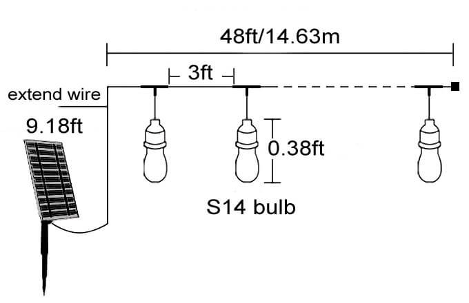 solar string light sizes