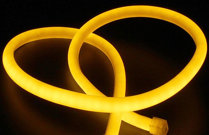 yellow neon rope light