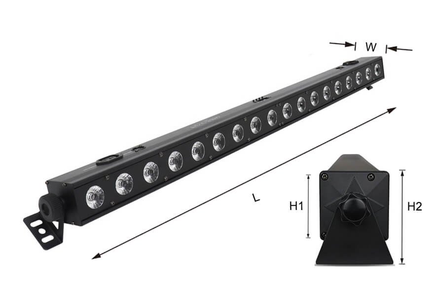 led stage light bar size