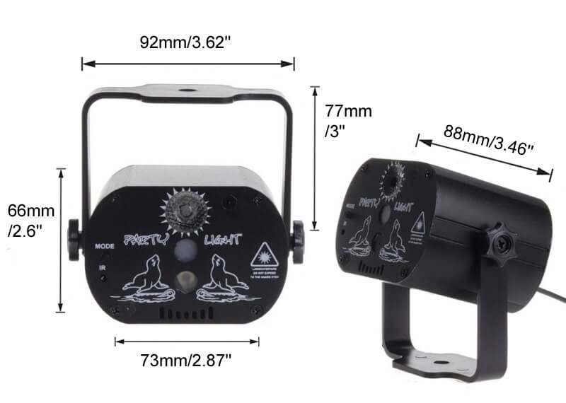 mini laser stage lighting size