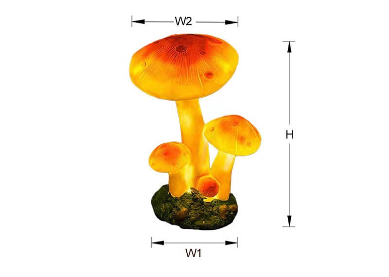 mushroom solar lights size