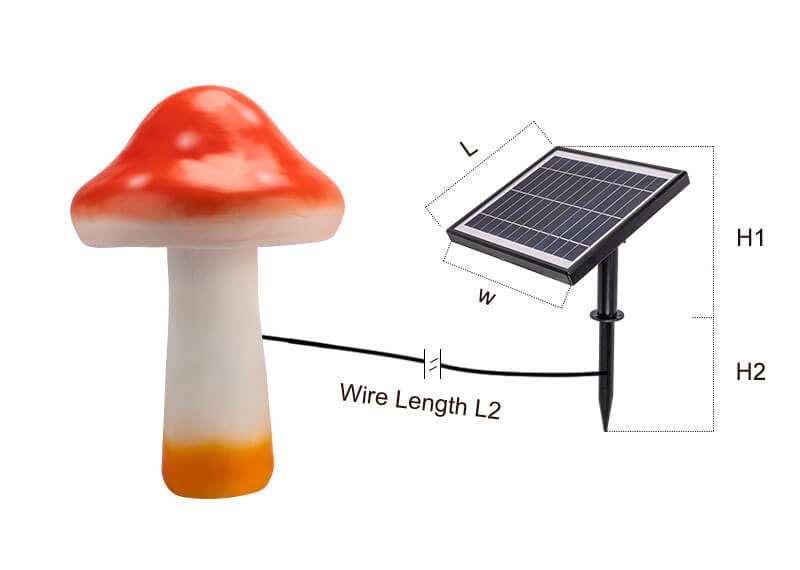 solar mushroom lights size