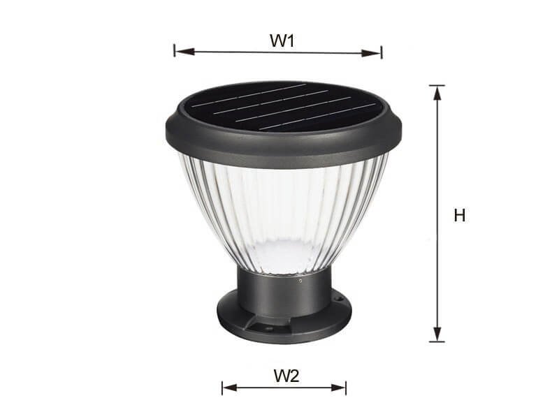 solar pillar lights outdoor size