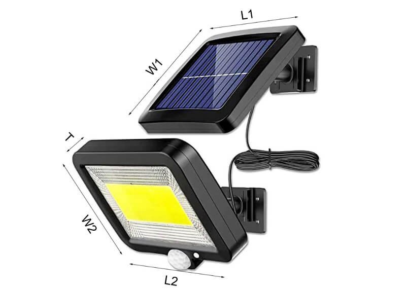 solar sensor wall light size