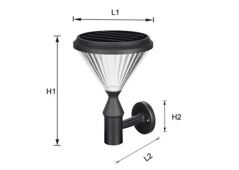 solar wall lights size