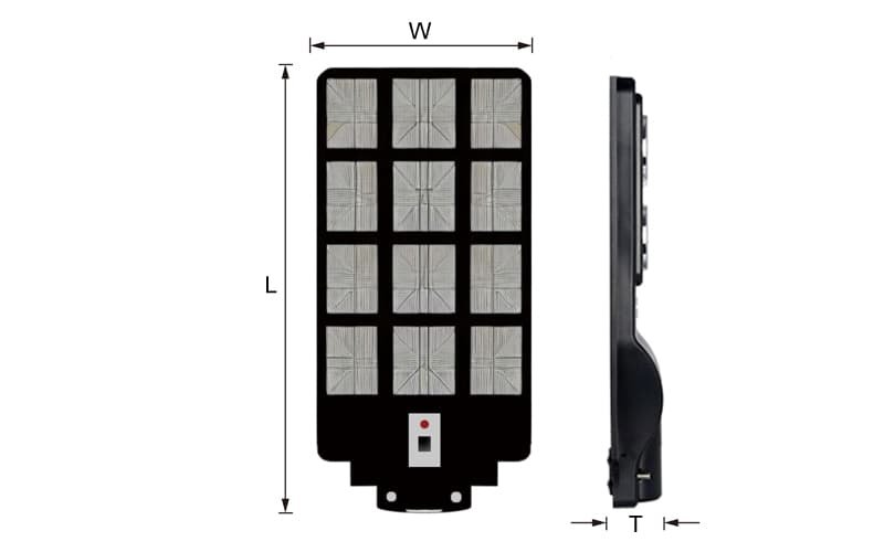 all in one solar street light size