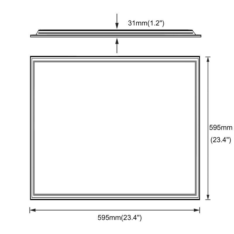 back-lit led panel light size