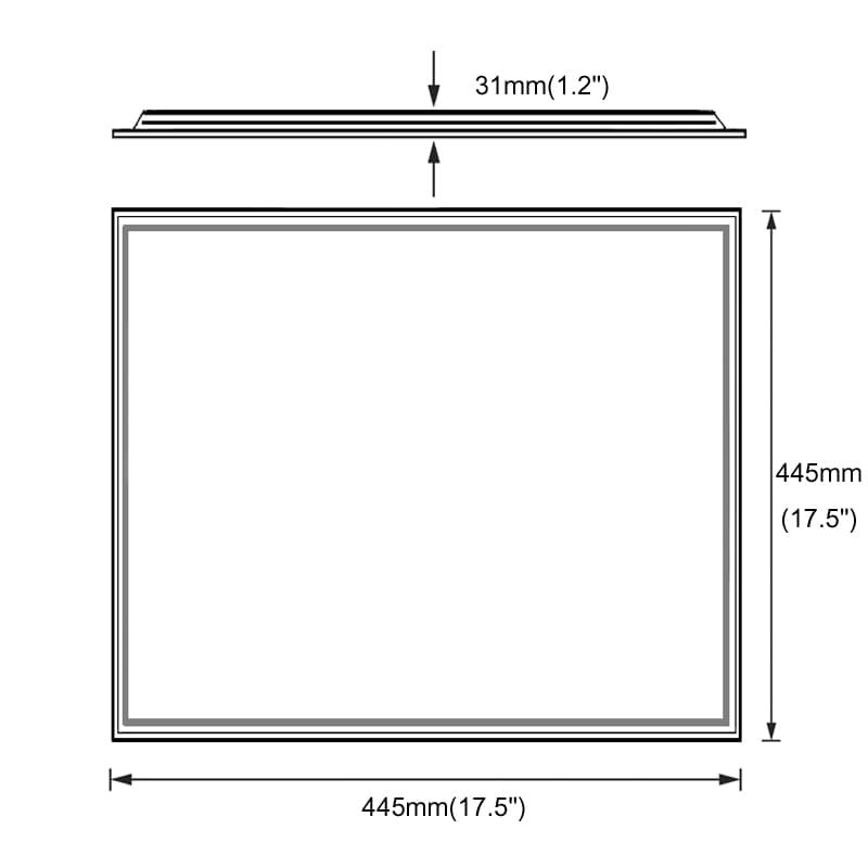 led square panel light 45 x 45 cm size