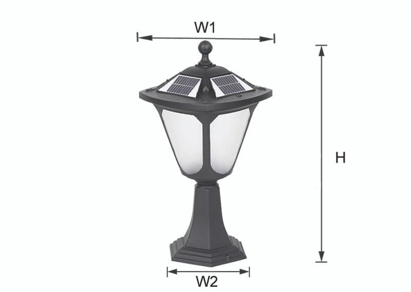 solar post light size