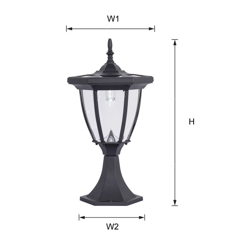 solar gate lamp size