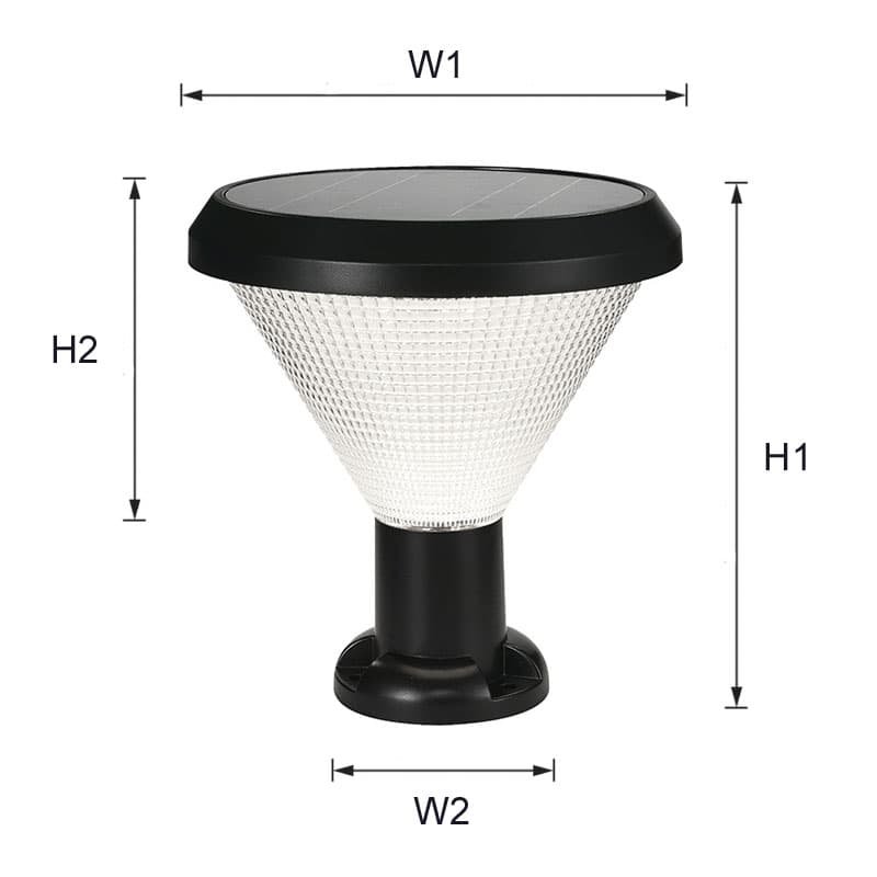 solar pillar lighting size