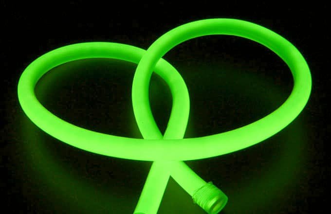 green neon rope light