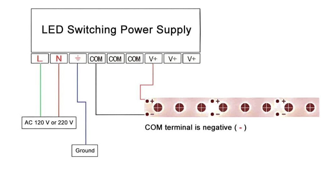 LED power supply connecting diagram